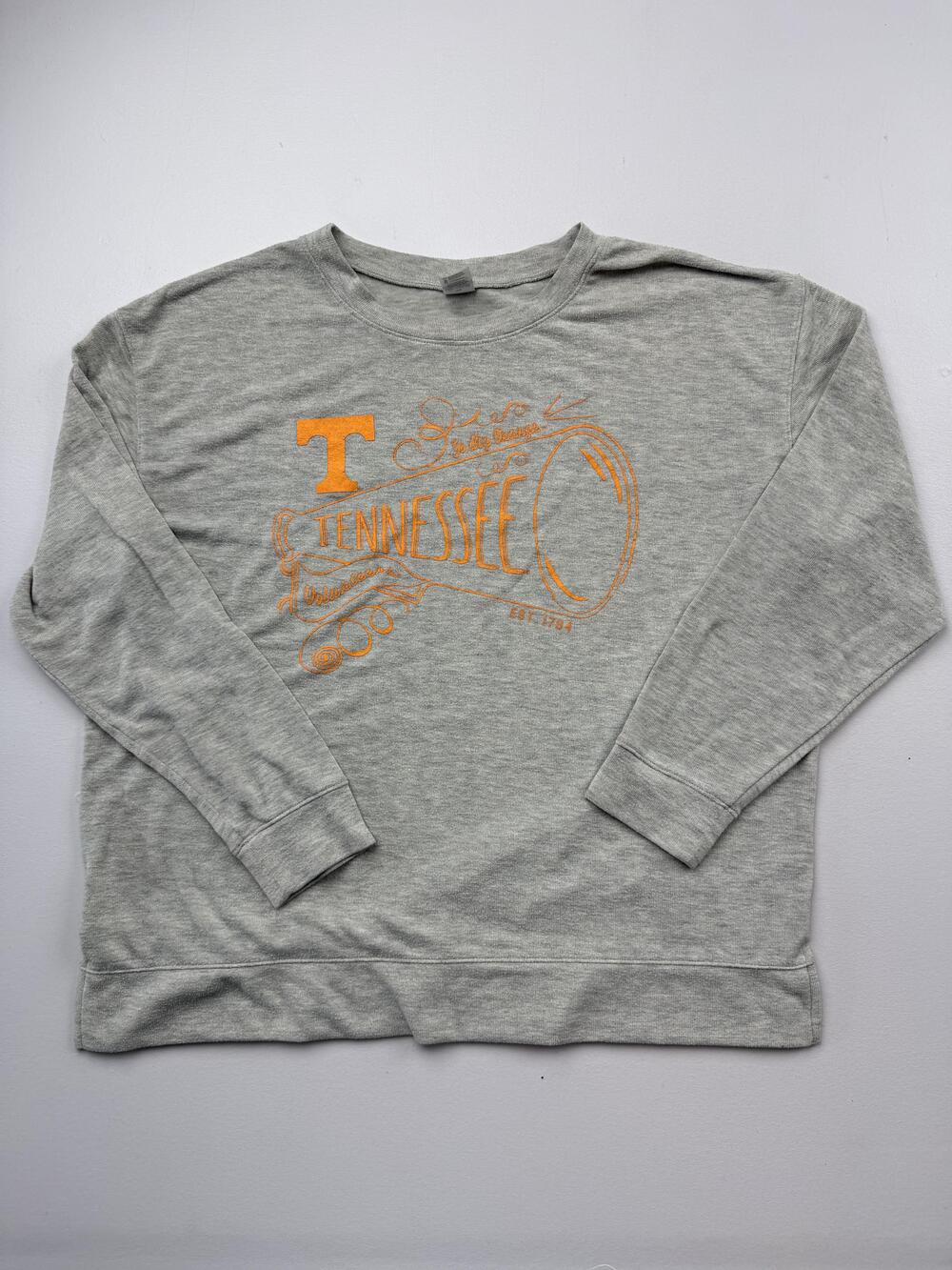 Tennessee Volunteers Sweatshirt Womens XL Gray NCAA Football Liv Casual Graphic